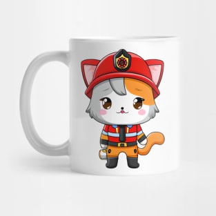 Cat Dressed as a Fireman, Super Cute, Adorable, and So Fun Mug